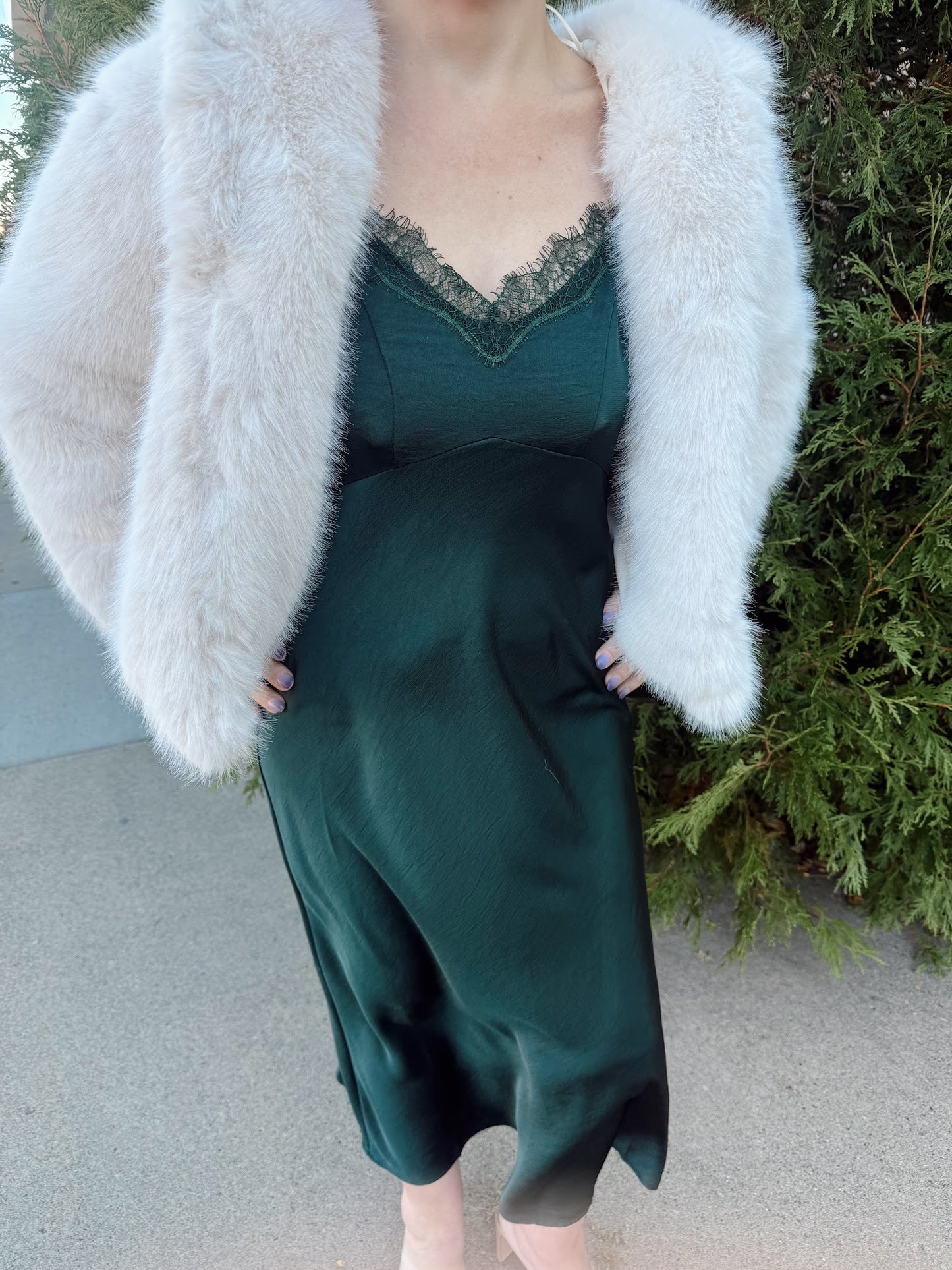 After Hours Satin Midi Dress