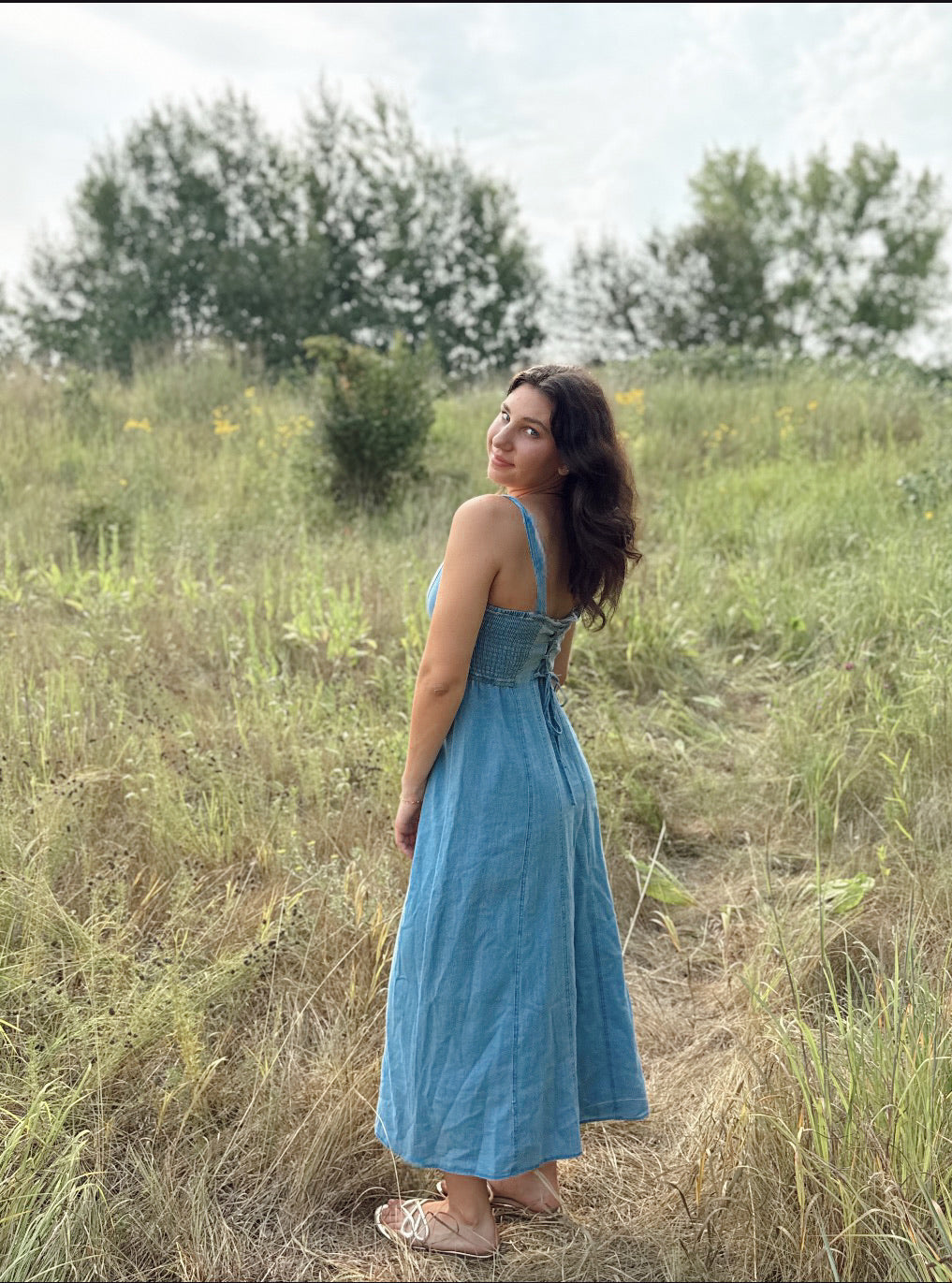 Leonora Indigo Midi Dress