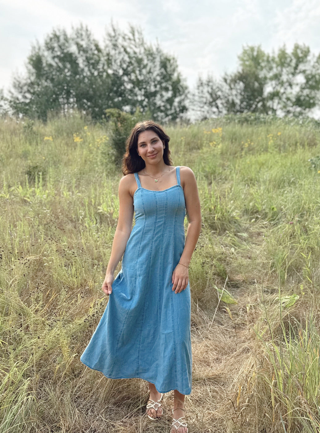 Leonora Indigo Midi Dress