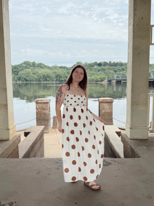Daphne Polka Midi Dress