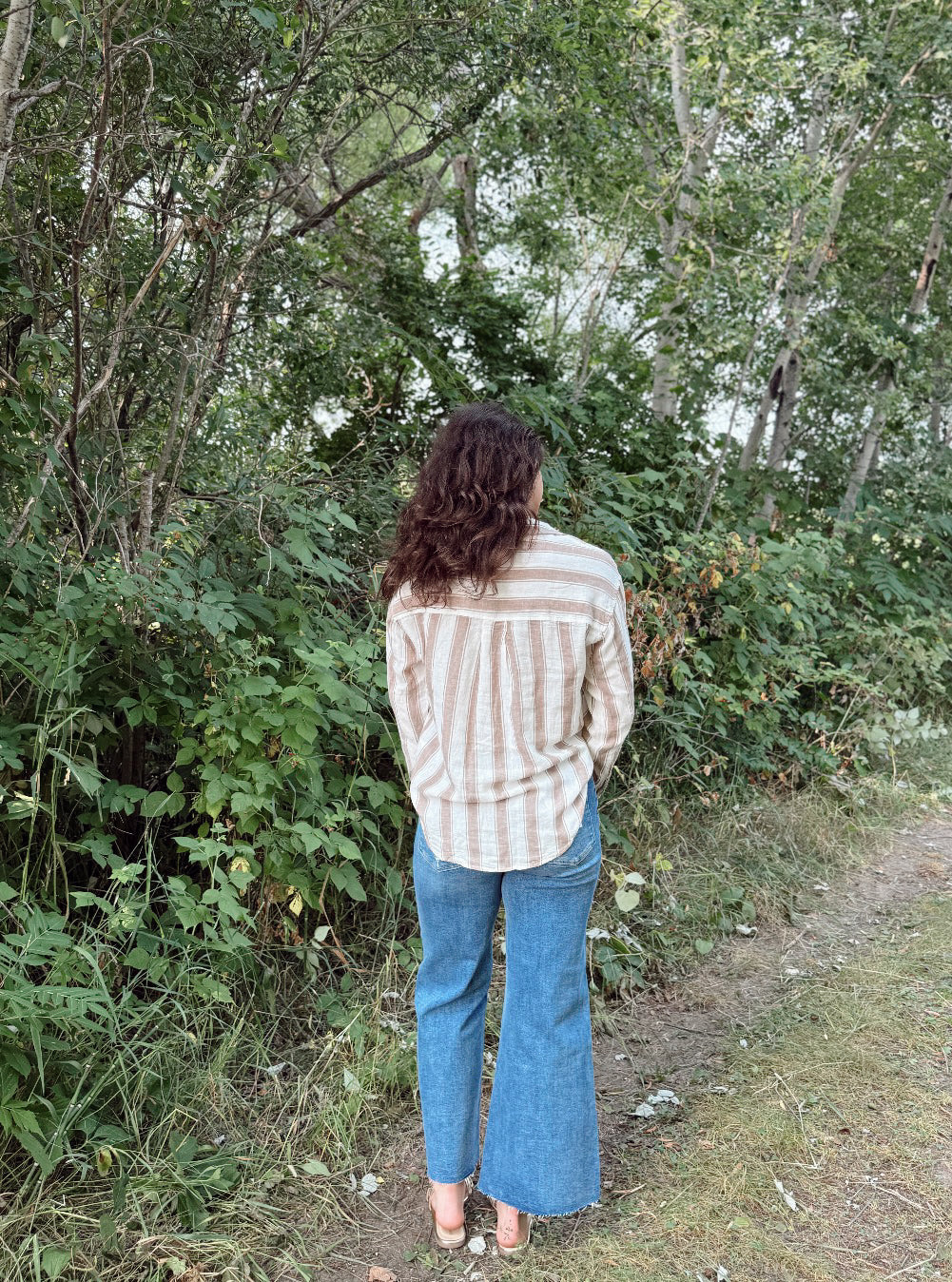 Reece Button up Stripe Top