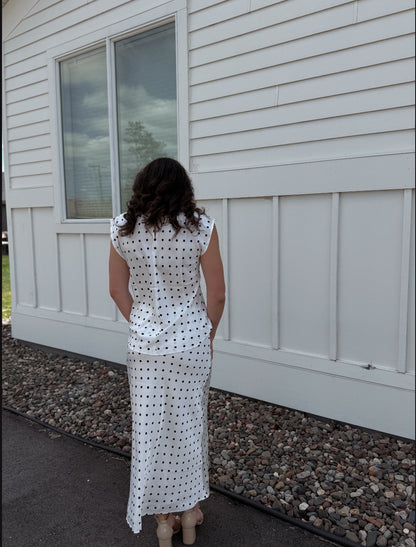Jade Polka Dot Midi Skirt