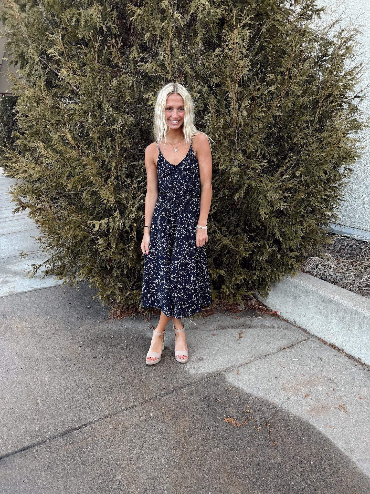 Jacqueline Smocked Midi Dress