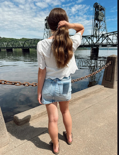 Oceanside Embroidered Top