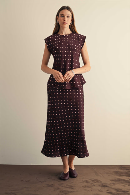 Jade Polka Dot Midi Skirt