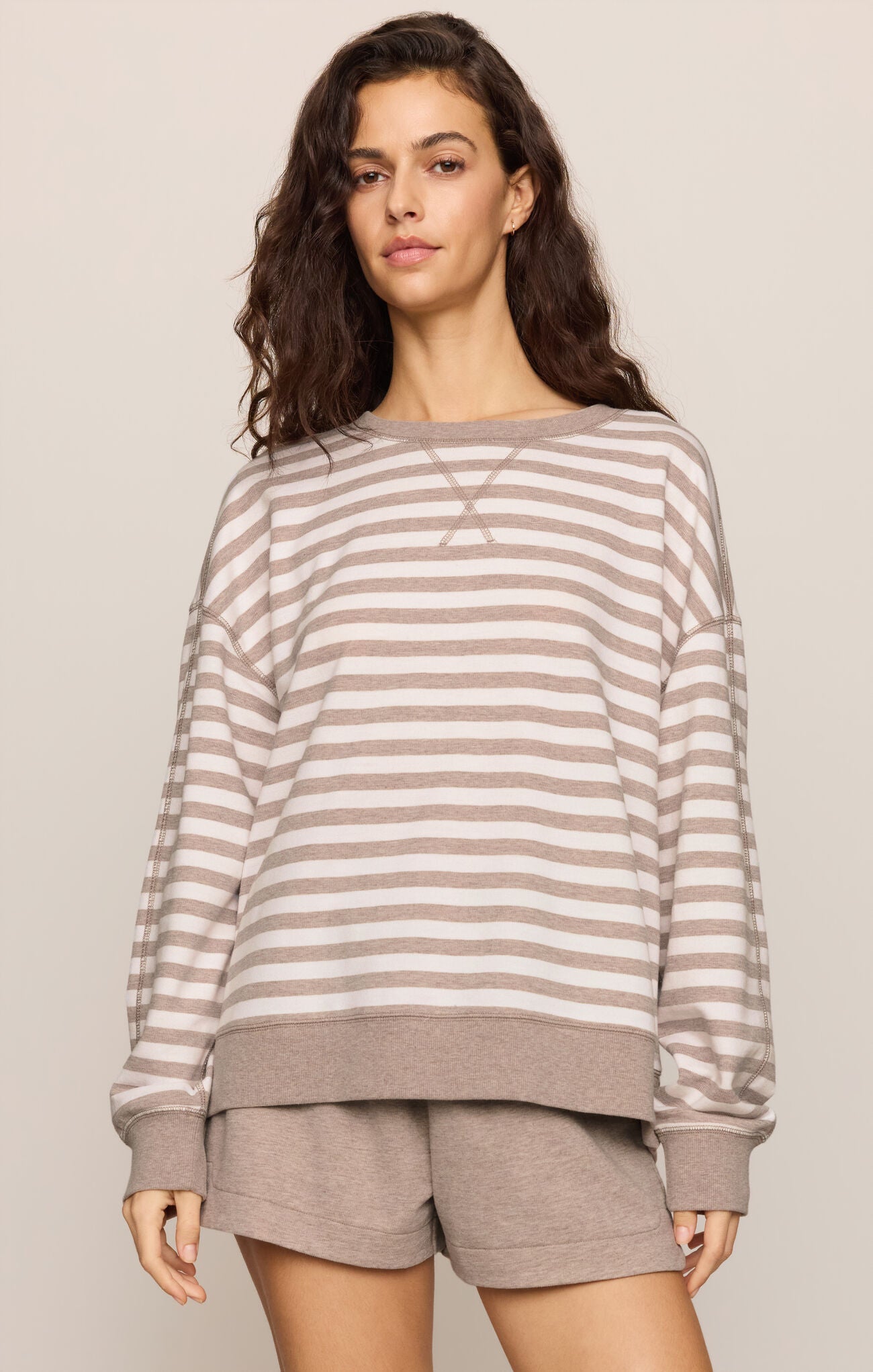 Everyday Striped Crew Sweatshirt