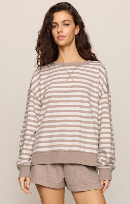 Everyday Striped Crew Sweatshirt