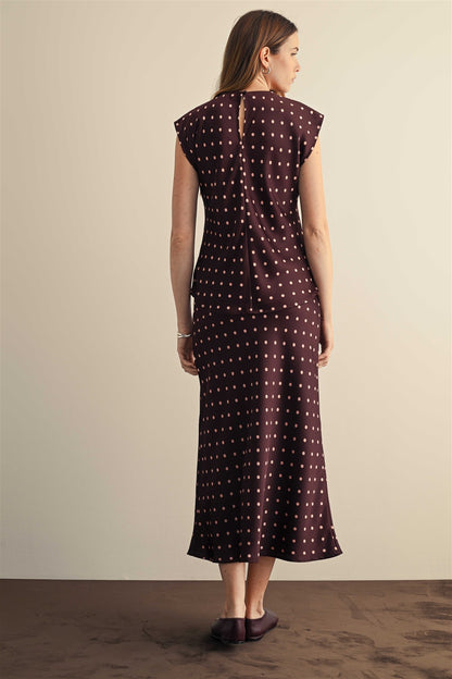 Jade Polka Dot Midi Skirt