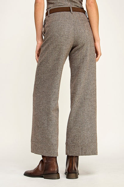 Herringbone Belted Pants