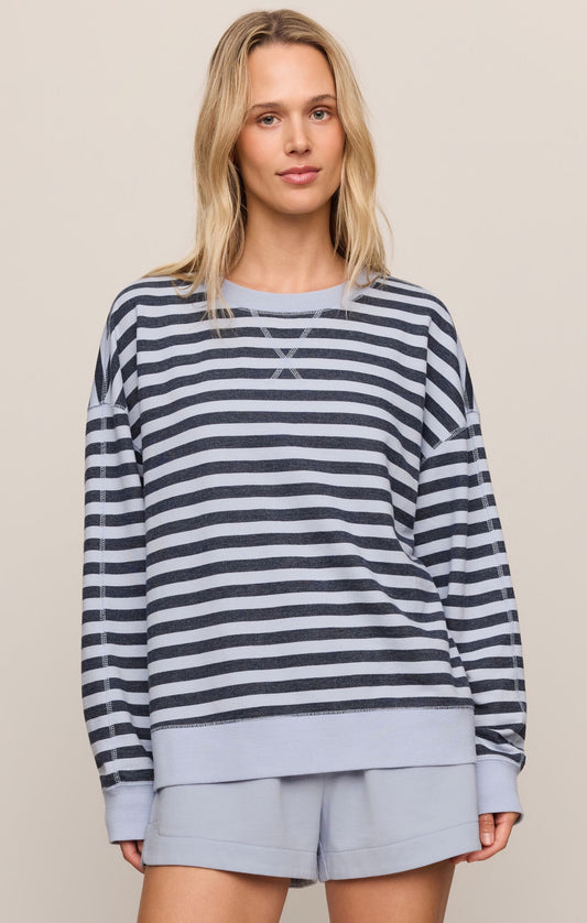 Everyday Striped Crew Sweatshirt