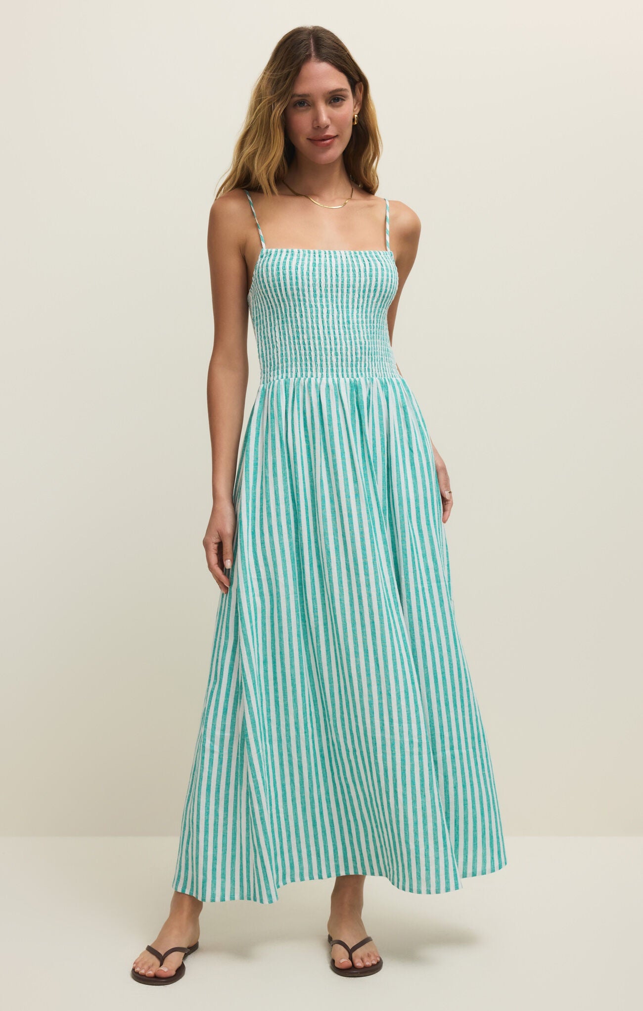 Bayside Striped Midi