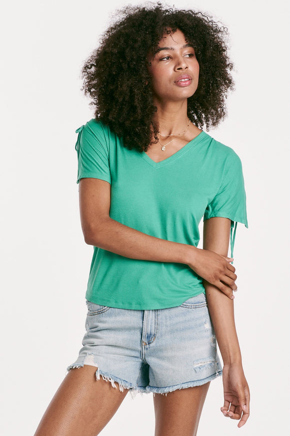 MinnieShirred Shoulder Top