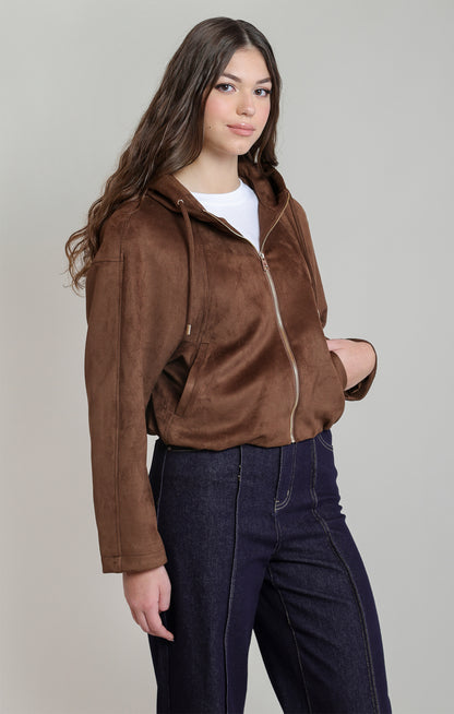 Eden Suede Bomber Jacket