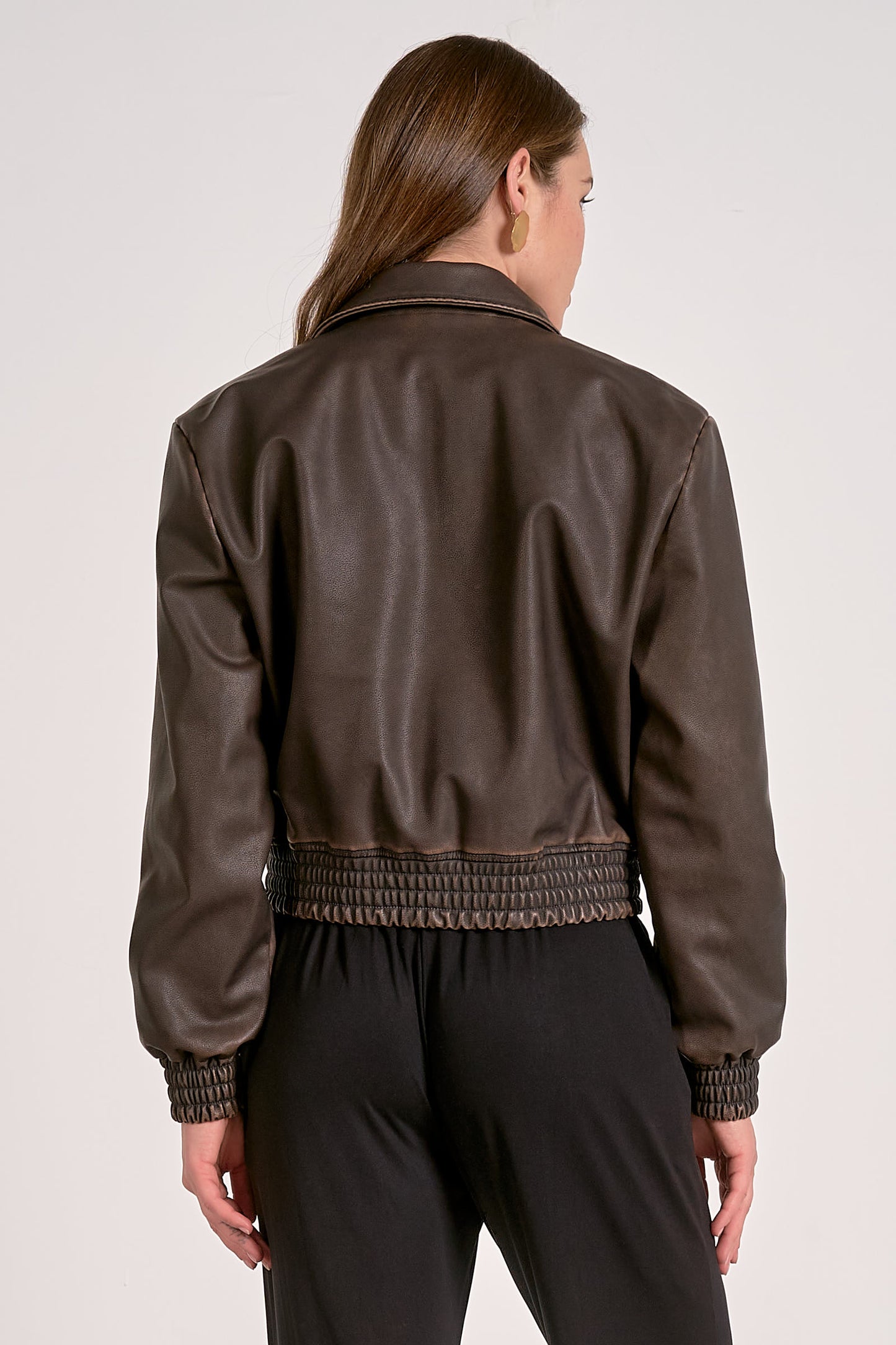 Kyle Faux Leather Bomber