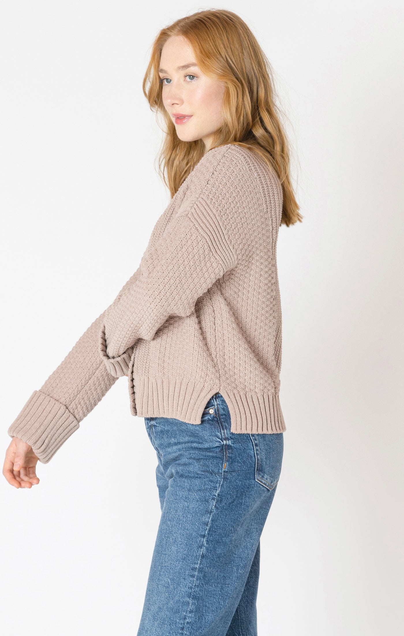Vanillas Cuffed Textured Cardi