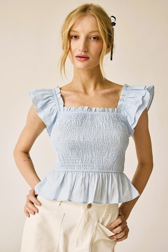 Lapis Ruffle Top