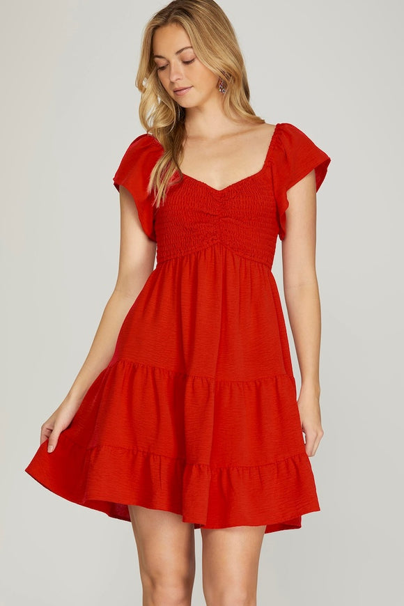 Cyrus Flutter Sleeve Dress